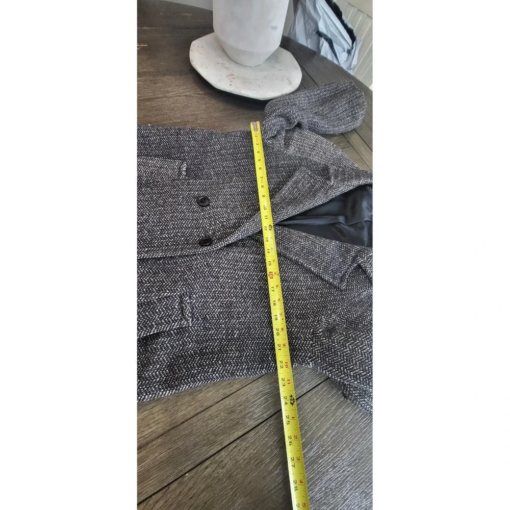 Vintage‎ Tweed Double Breasted Overcoat Top Coat Trench Jaguar USA made Size 16